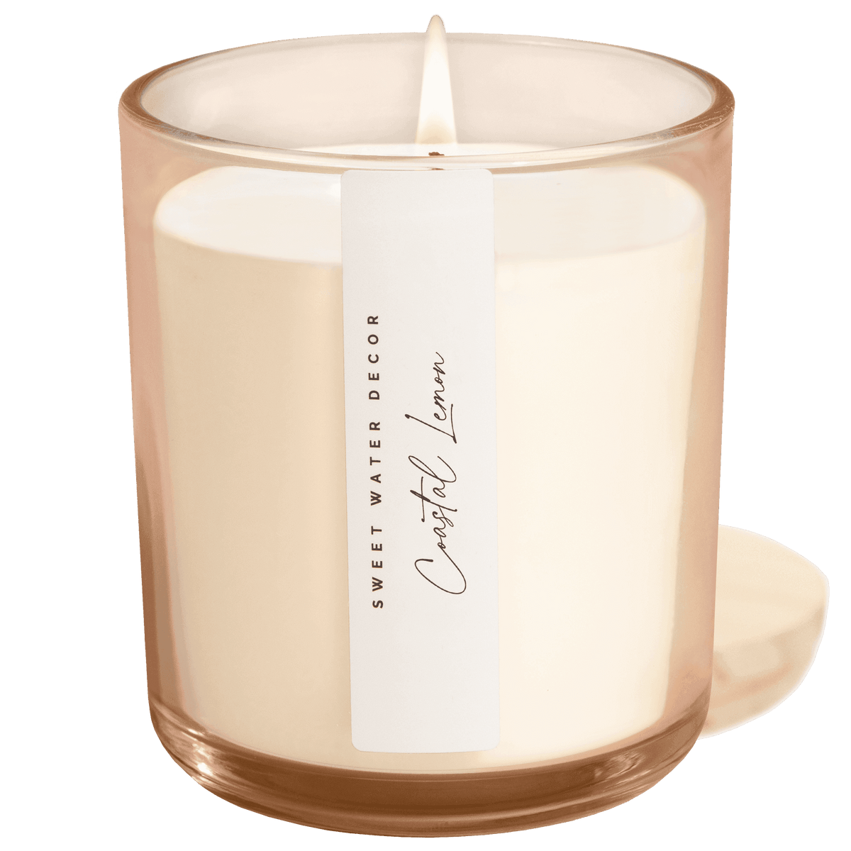 Coastal Lemon Soy Candle - Tinted Glass Jar - 12 oz
