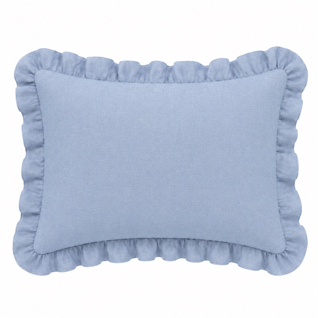 Little Mae & Co. Standard Ruffle Pillow Case Cover - Light Denim