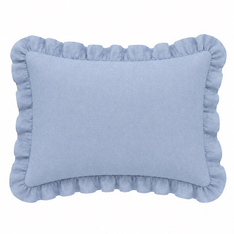 Little Mae & Co. Standard Ruffle Pillow Case Cover - Light Denim