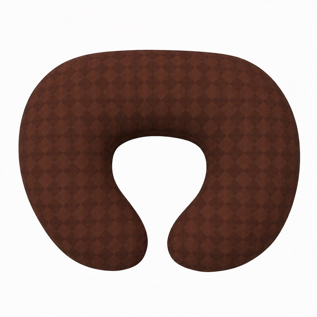 Brown Diamond Ruffle Nursing Pillow Cover - No Ruffle