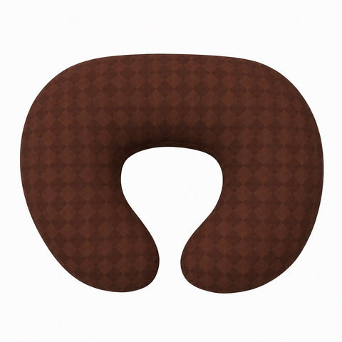 Brown Diamond Ruffle Nursing Pillow Cover - No Ruffle