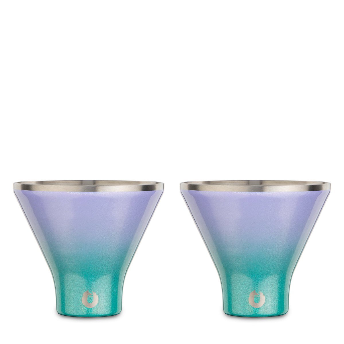 Snowfox Stainless Steel Martini Glass, Set of 2 - Mermaid in Mermaid - Barware photo