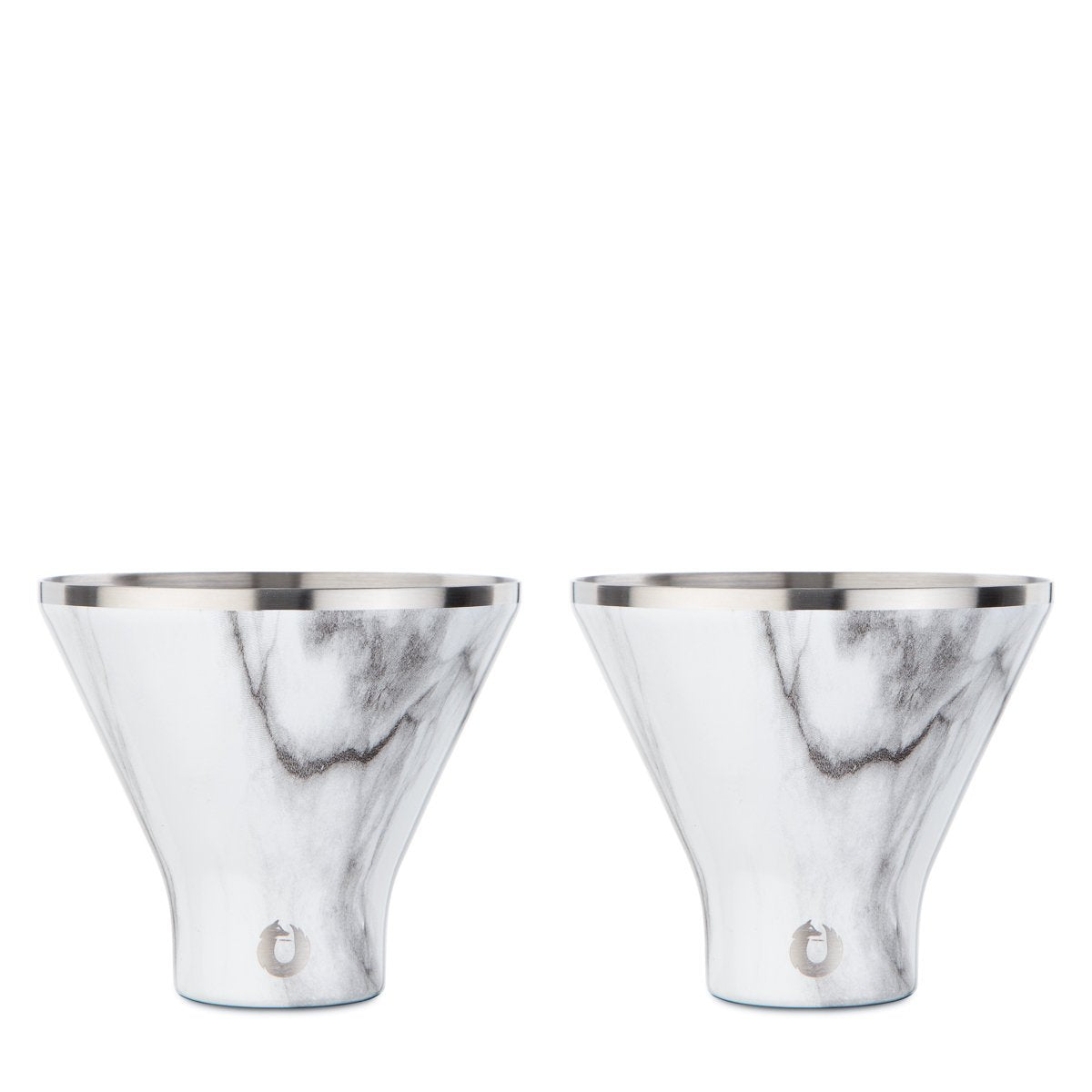 Snowfox Stainless Steel Martini Glass, Set of 2 - Marble in Marble - Barware photo