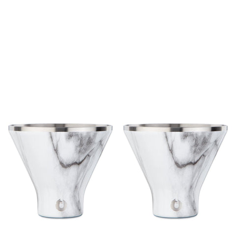 Snowfox Stainless Steel Martini Glass, Set of 2 - Marble in Marble - Barware photo