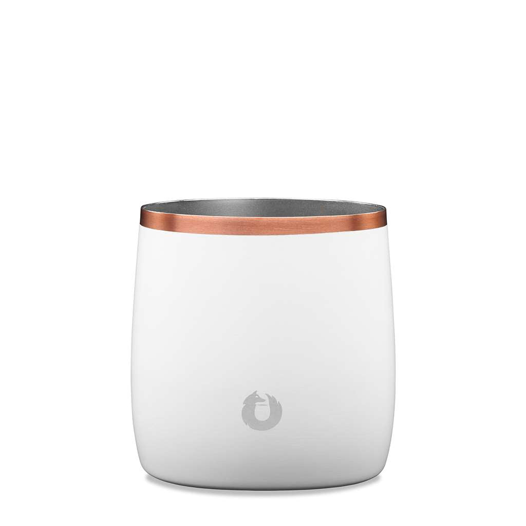 Stainless Steel Rocks Glass with Lid, White in White - Drinkware photo