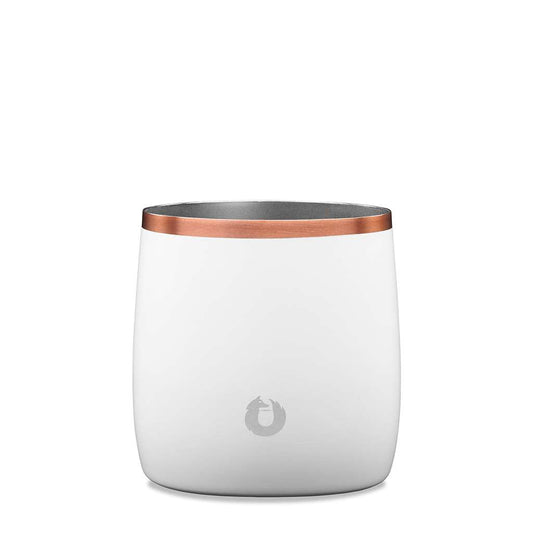Stainless Steel Rocks Glass with Lid, White in White - Drinkware photo
