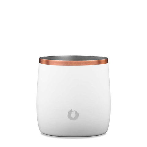 Stainless Steel Rocks Glass with Lid, White in White - Drinkware photo