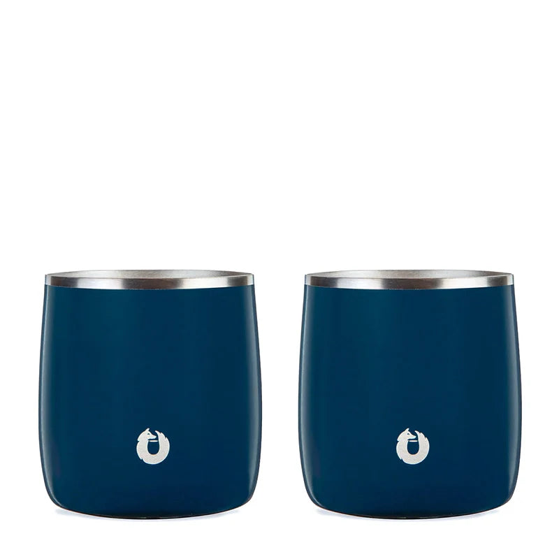 Stainless Steel Rocks Glass, Set of 2 - Navy in Navy - Drinkware photo