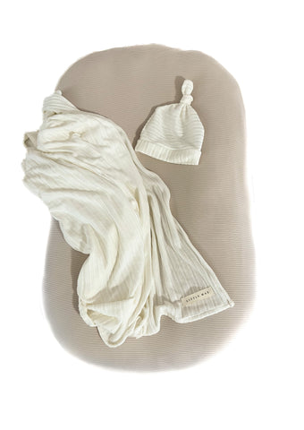 Oat Ribbed Baby Lounger Cover