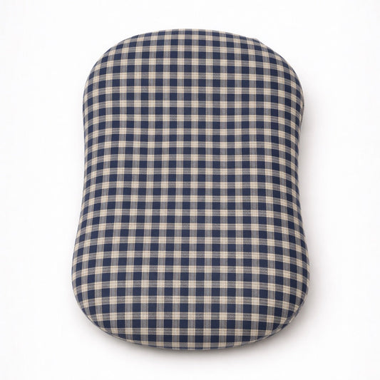 Blue Plaid Ruffle Baby Lounger Cover in - nest lounger photo