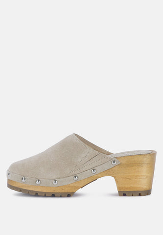 Cedrus Fine Suede Studded Clogs Mules in - Clogs photo