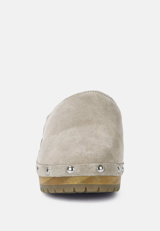 Cedrus Fine Suede Studded Clogs Mules in - Clogs photo