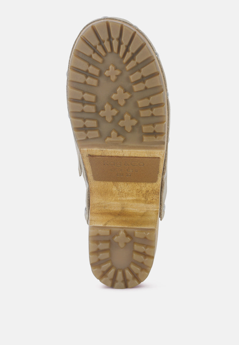 Cedrus Fine Suede Studded Clogs Mules in - Clogs photo