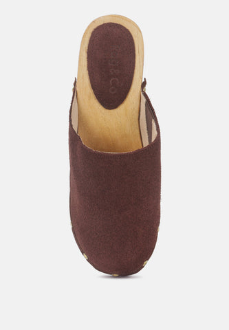 Cedrus Fine Suede Studded Clogs Mules in - Clogs photo