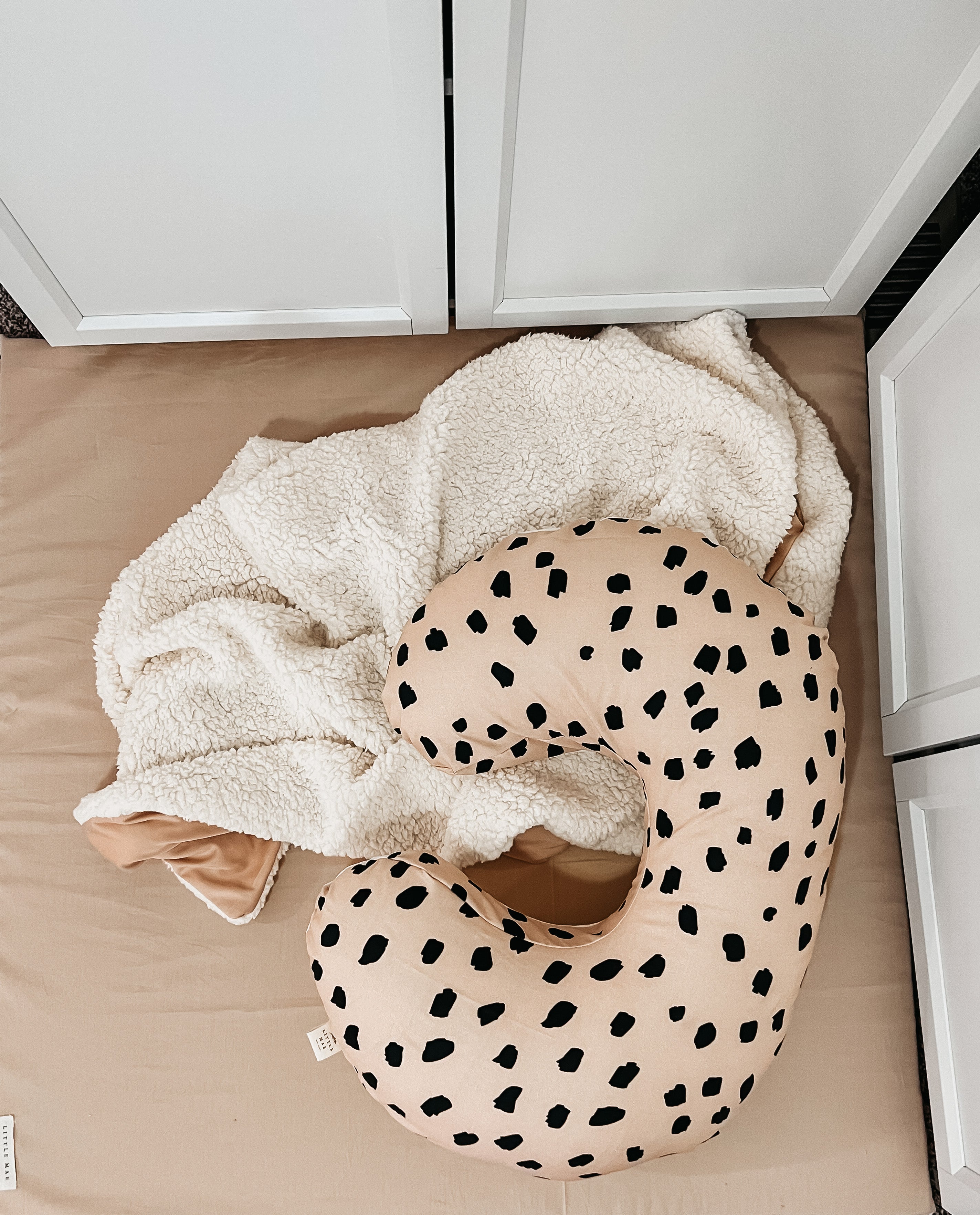Beige Black Marks Sahara Nursing Pillow Cover in - Boppy Pillow Covers photo