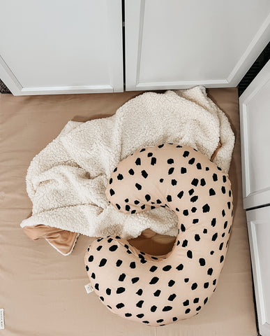 Beige Black Marks Sahara Nursing Pillow Cover in - Boppy Pillow Covers photo