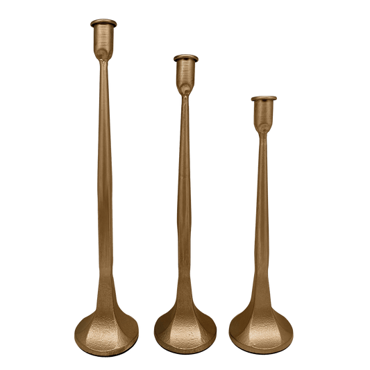 Gold Cast Iron Taper Candle Holders in - taper holder photo