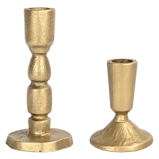 Gold Cast Iron Taper Candle Holders - Set of 2 in - taper holder photo