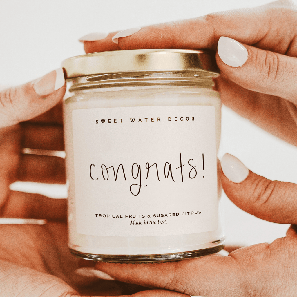 Congrats! Soy Candle - Clear Jar - 9 oz (Island AIr) in - Candles photo