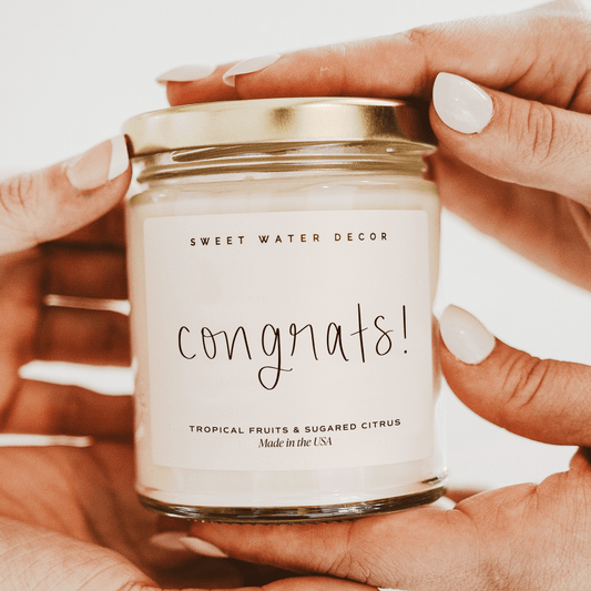 Congrats! Soy Candle - Clear Jar - 9 oz (Island AIr) in - Candles photo