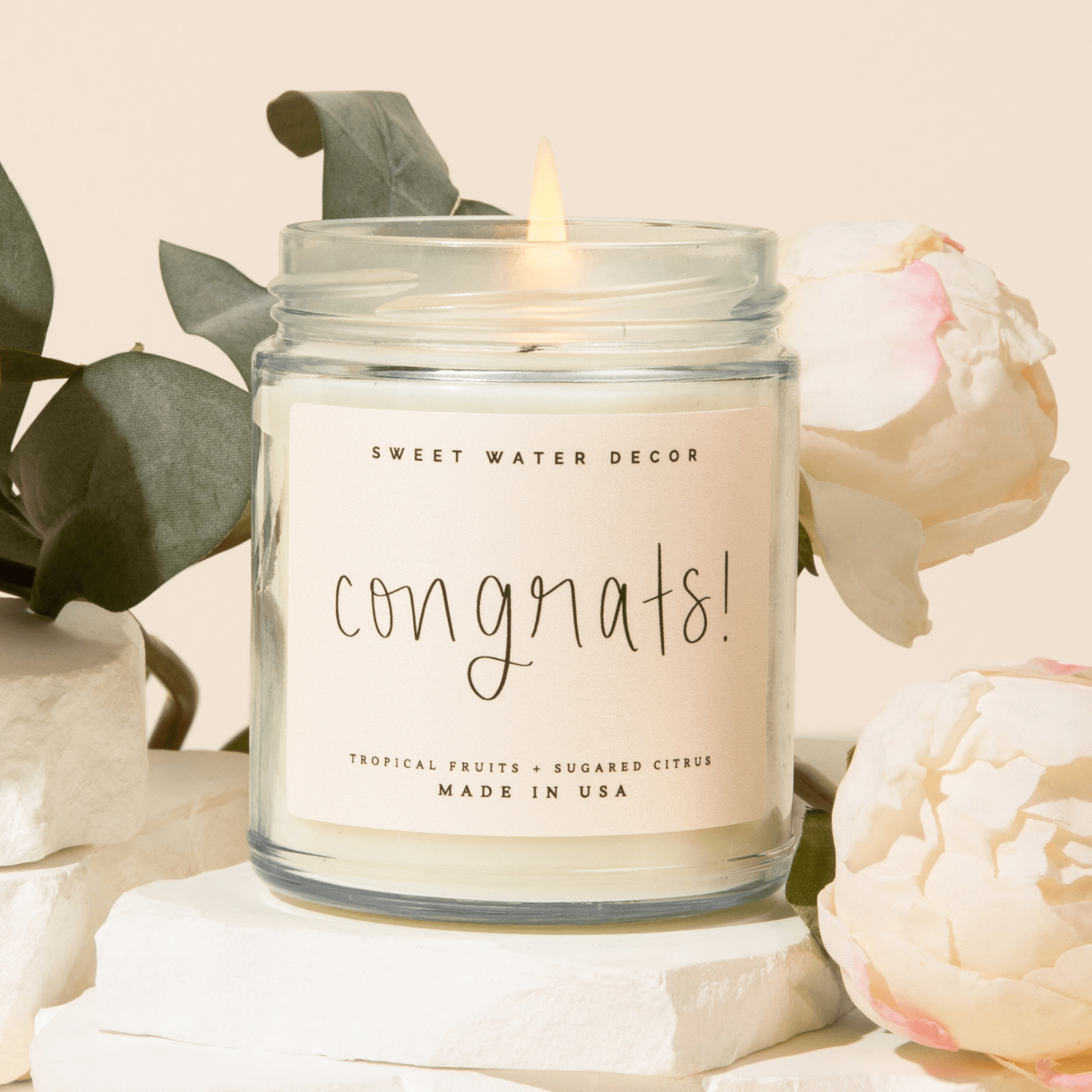 Congrats! Soy Candle - Clear Jar - 9 oz (Island AIr) in - Candles photo