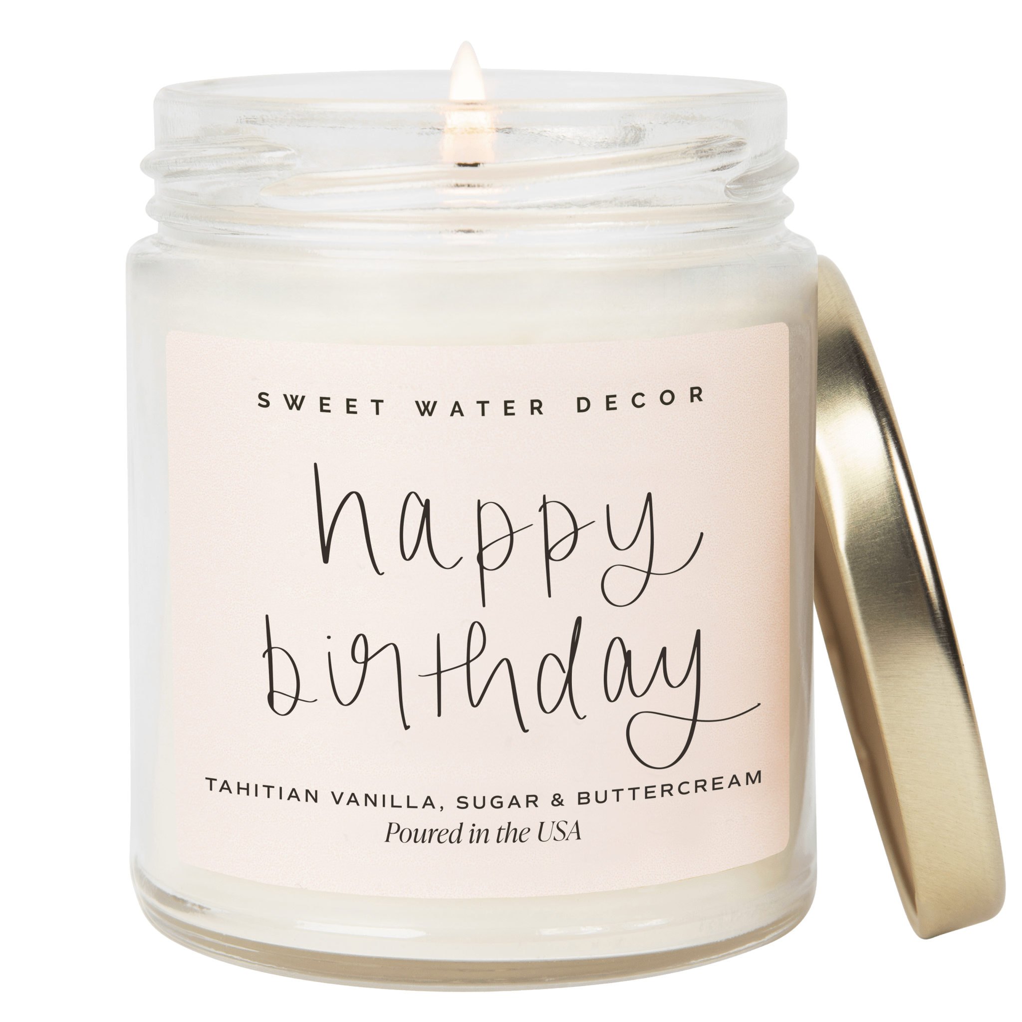 Happy Birthday Soy Candle - Clear Jar - 9 oz in - Candles photo