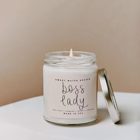 Boss Lady Soy Candle - Clear Jar - 9 oz (Spa Day)