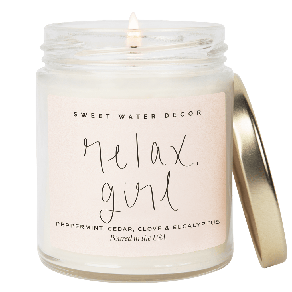 Relax, Girl Soy Candle - Clear Jar - 9 oz (Relaxation) in - Candles photo
