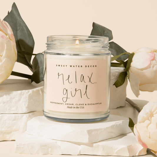Relax, Girl Soy Candle - Clear Jar - 9 oz (Relaxation) in - Candles photo