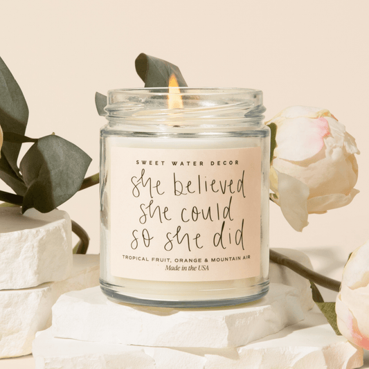 She Believed She Could So She Did Soy Candle - Clear Jar - 9 oz (Island Air) in - Candles photo