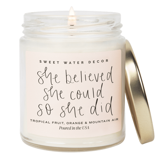 She Believed She Could So She Did Soy Candle - Clear Jar - 9 oz (Island Air) in - Candles photo