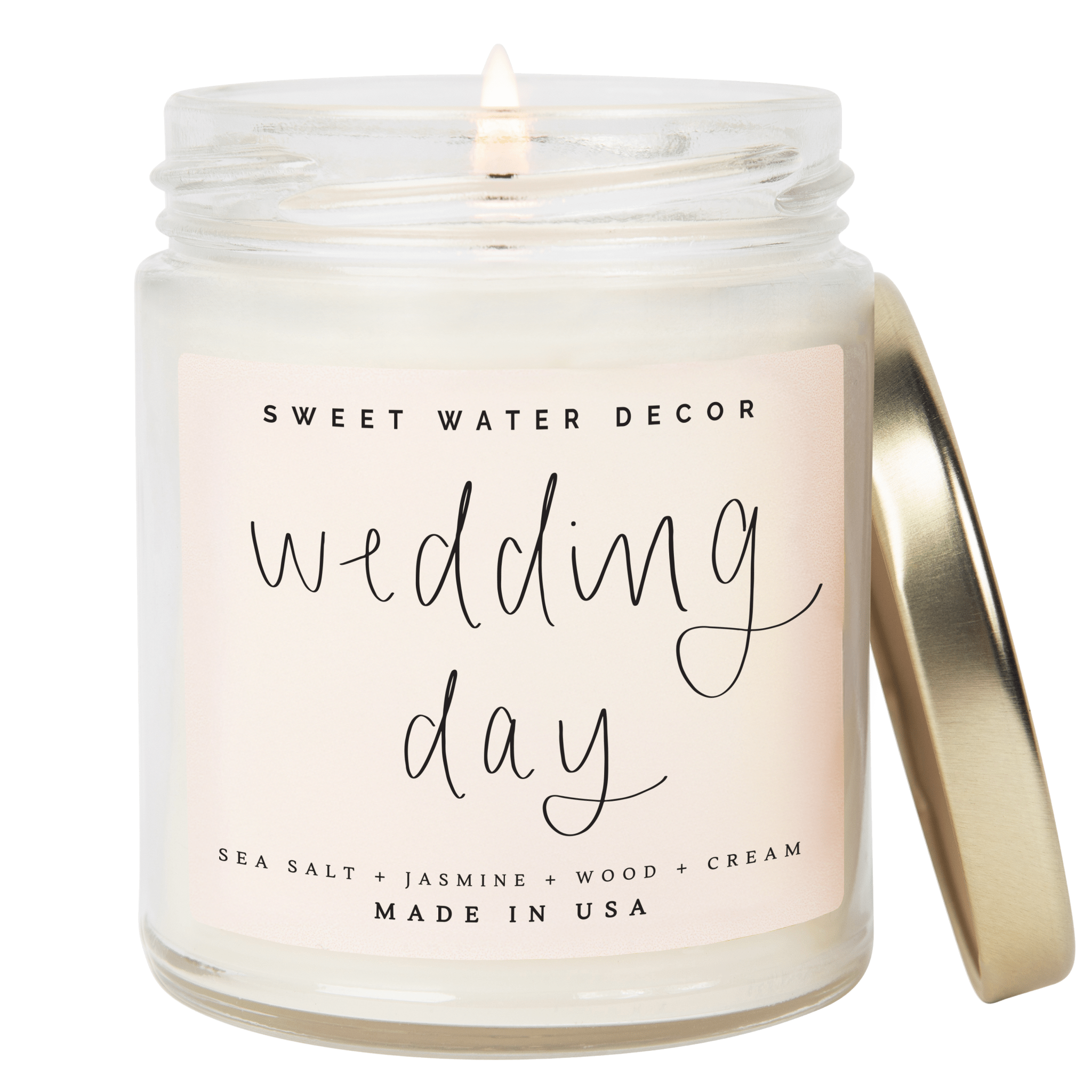 Wedding Day Soy Candle - Clear Jar - 9 oz (Spa Day) in - Candles photo