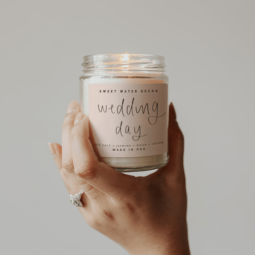 Wedding Day Soy Candle - Clear Jar - 9 oz (Spa Day) in - Candles photo