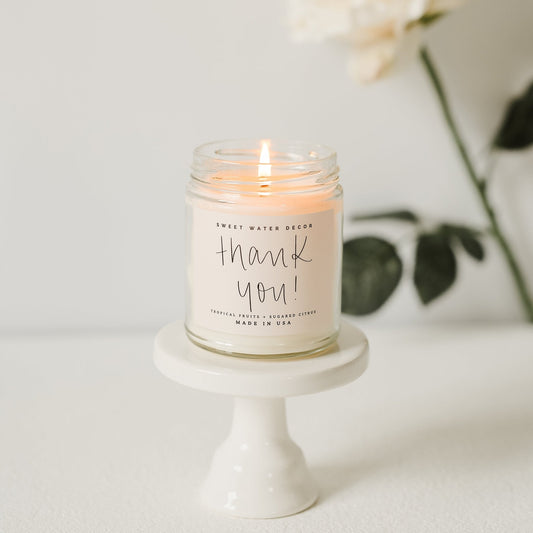 Thank You! Soy Candle - Clear Jar - 9 oz (Island Air) in - Candles photo