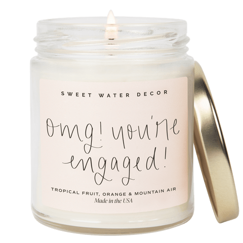 OMG! You're Engaged! Soy Candle - Clear Jar - 9 oz in - Candles photo