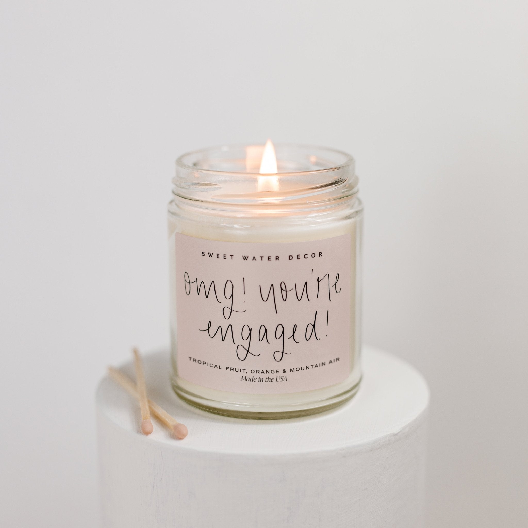 OMG! You're Engaged! Soy Candle - Clear Jar - 9 oz in - Candles photo