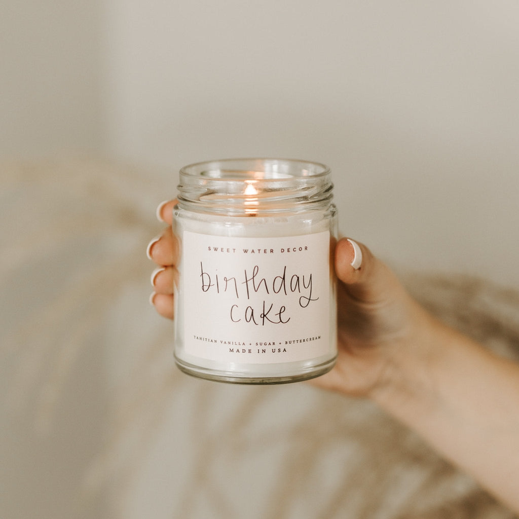 Birthday Cake Soy Candle - Clear Jar - 9 oz in - Candles photo