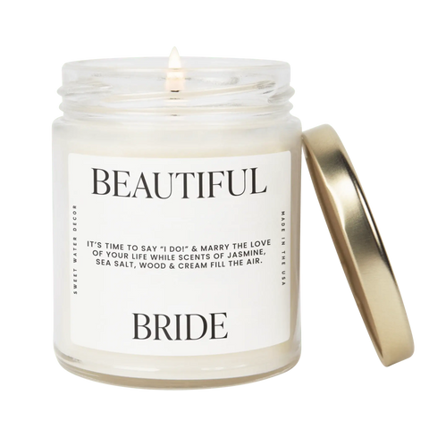 Beautiful Bride Soy Candle - Large Quote Label - 9 oz
