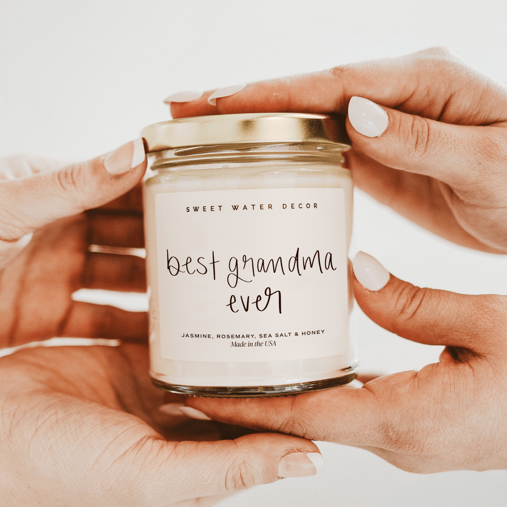 Best Grandma Ever Soy Candle - Clear Jar - 9 oz (Wildflowers and Salt) in - Candles photo