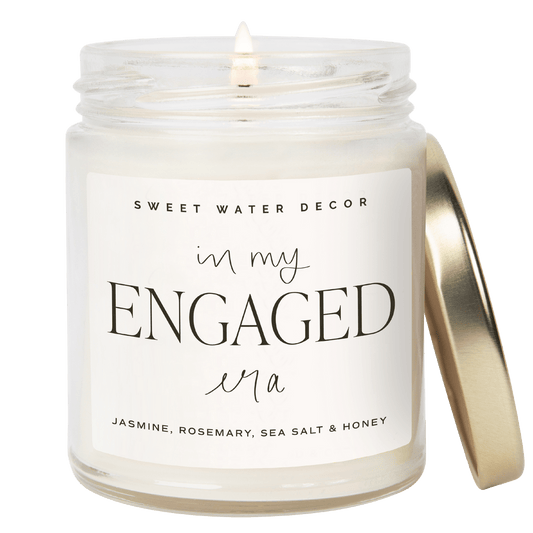 In My Engaged Era Soy Candle - Clear Jar - 9 oz (Wildflowers and Salt) in - Candles photo