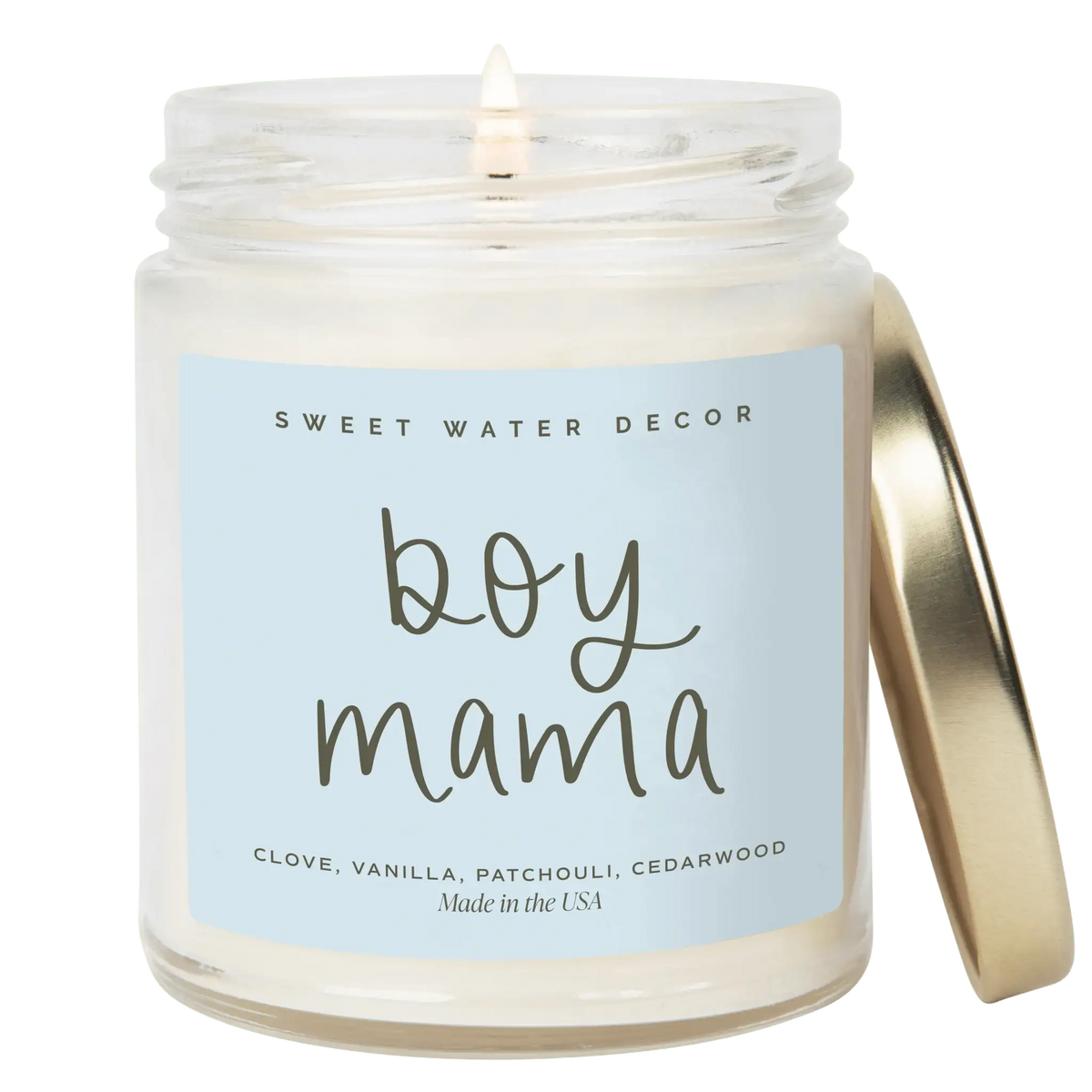 Boy Mama Soy Candle - Clear Jar - 9 oz (Palo Santo Patchouli)