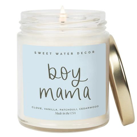 Boy Mama Soy Candle - Clear Jar - 9 oz (Palo Santo Patchouli)