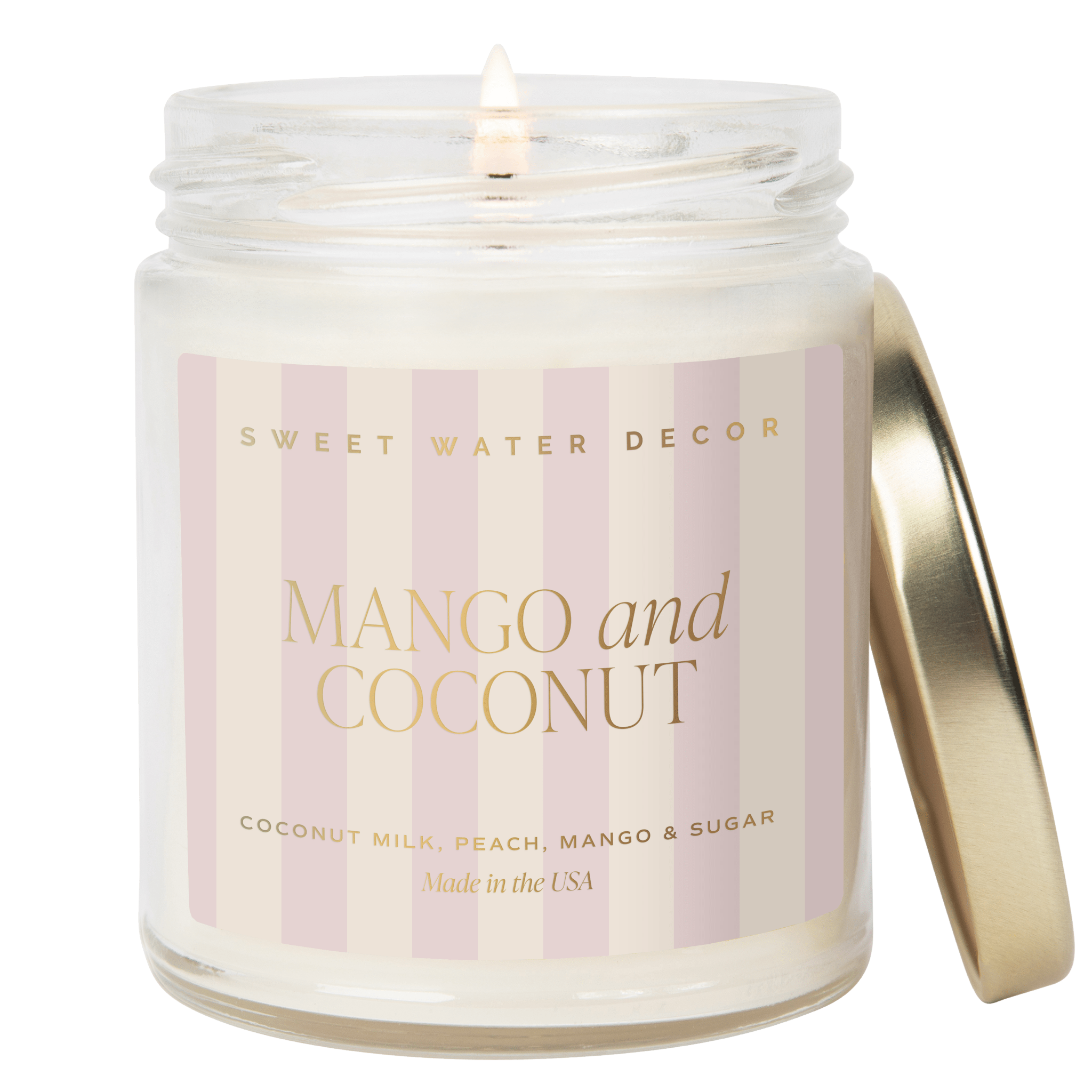 Sweet Water Decor Mango and Coconut Soy Patterned Candle - Clear Jar - 9 oz in - Candles photo