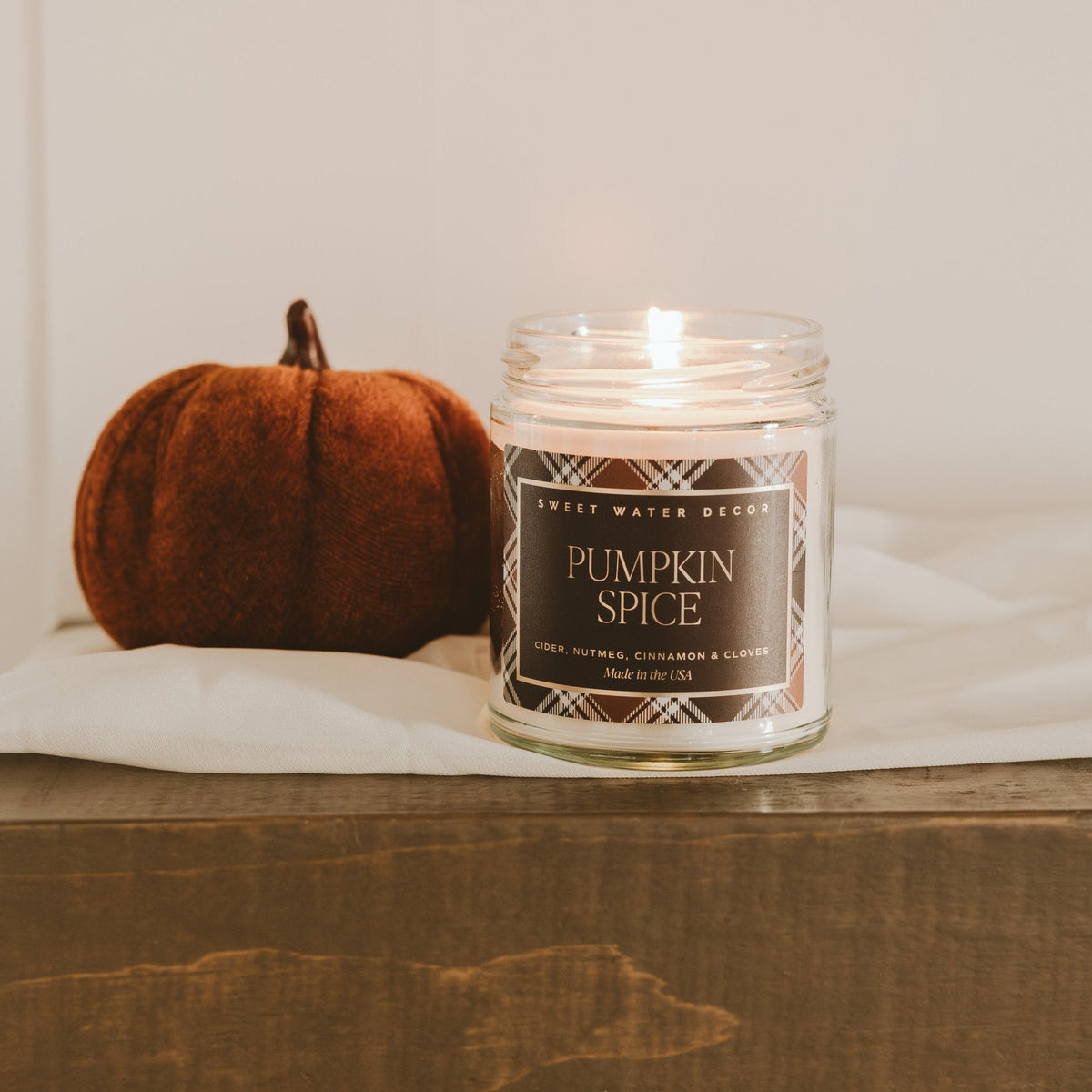 Pumpkin Spice Soy Candle - Patterned 9 oz - Clear Jar in - Candles photo