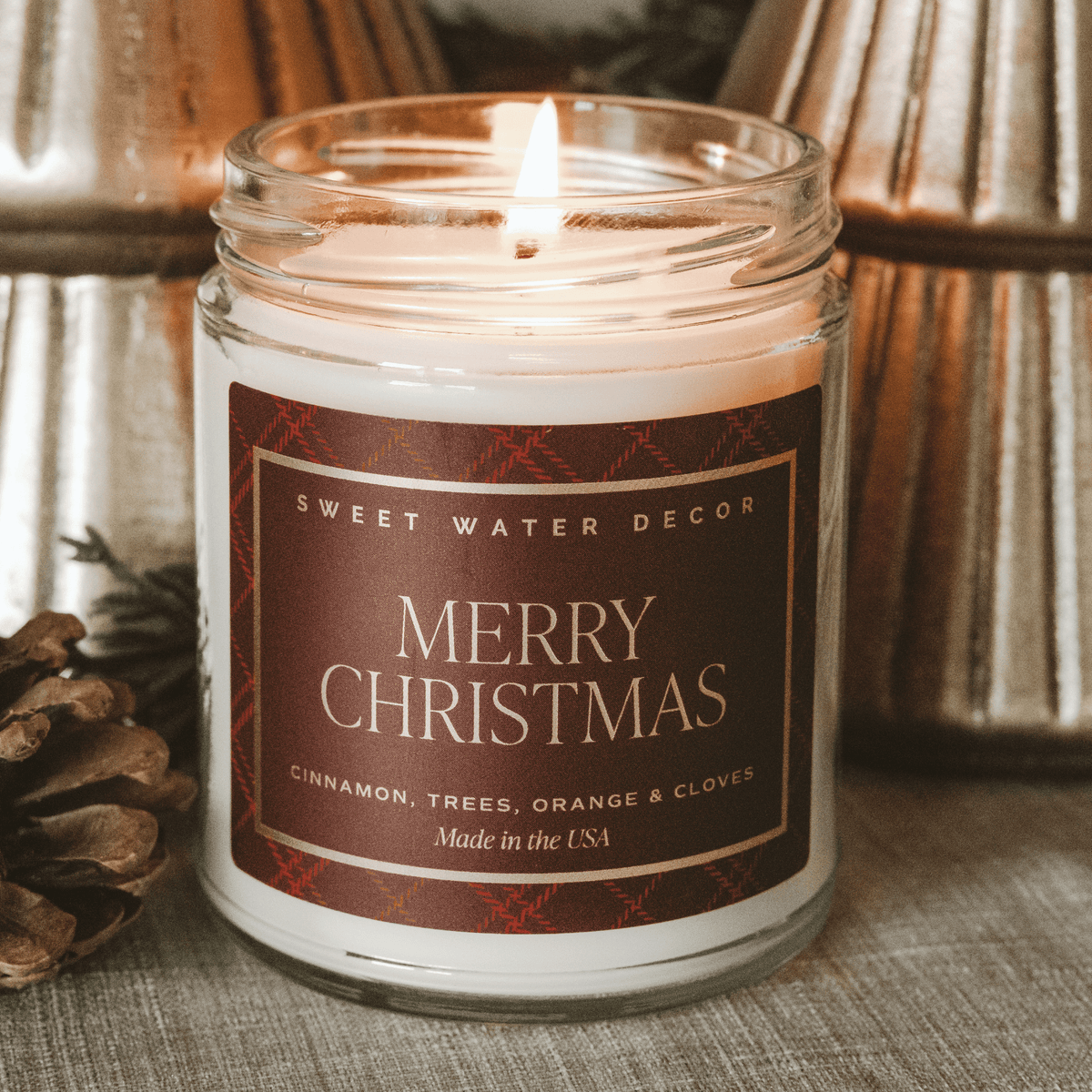 Merry Christmas Soy Candle - 9 oz Clear Jar (Christmas) in - Candles photo