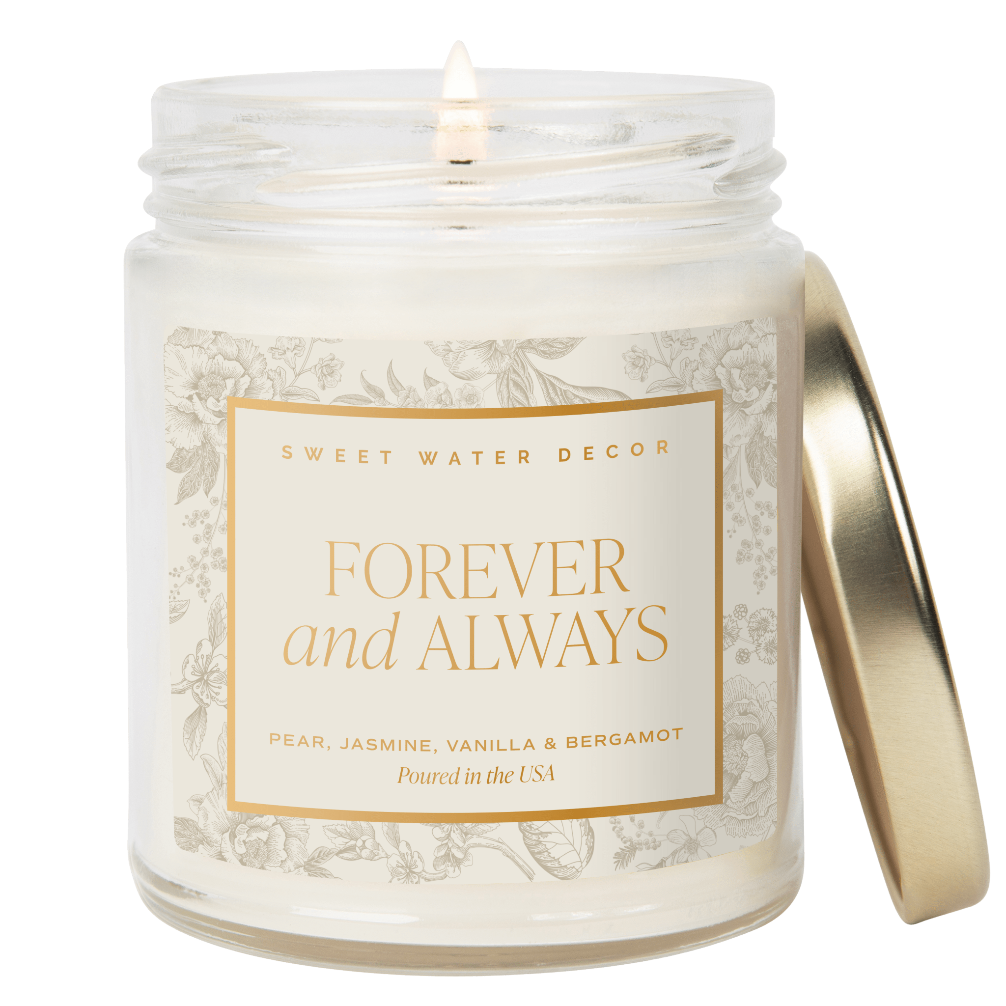 Forever and Always Soy Candle - Clear Jar - 9 oz in - Candles photo
