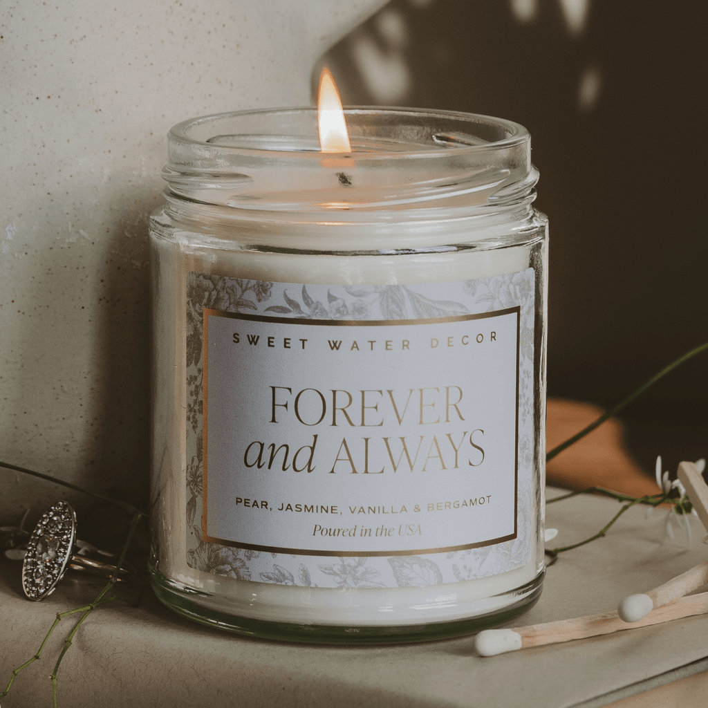 Forever and Always Soy Candle - Clear Jar - 9 oz in - Candles photo