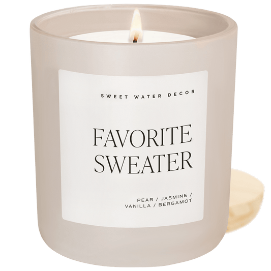 Favorite Sweater Soy Candle - Tan Matte Jar - 15 oz (Cashmere and Vanilla) in - Candles photo