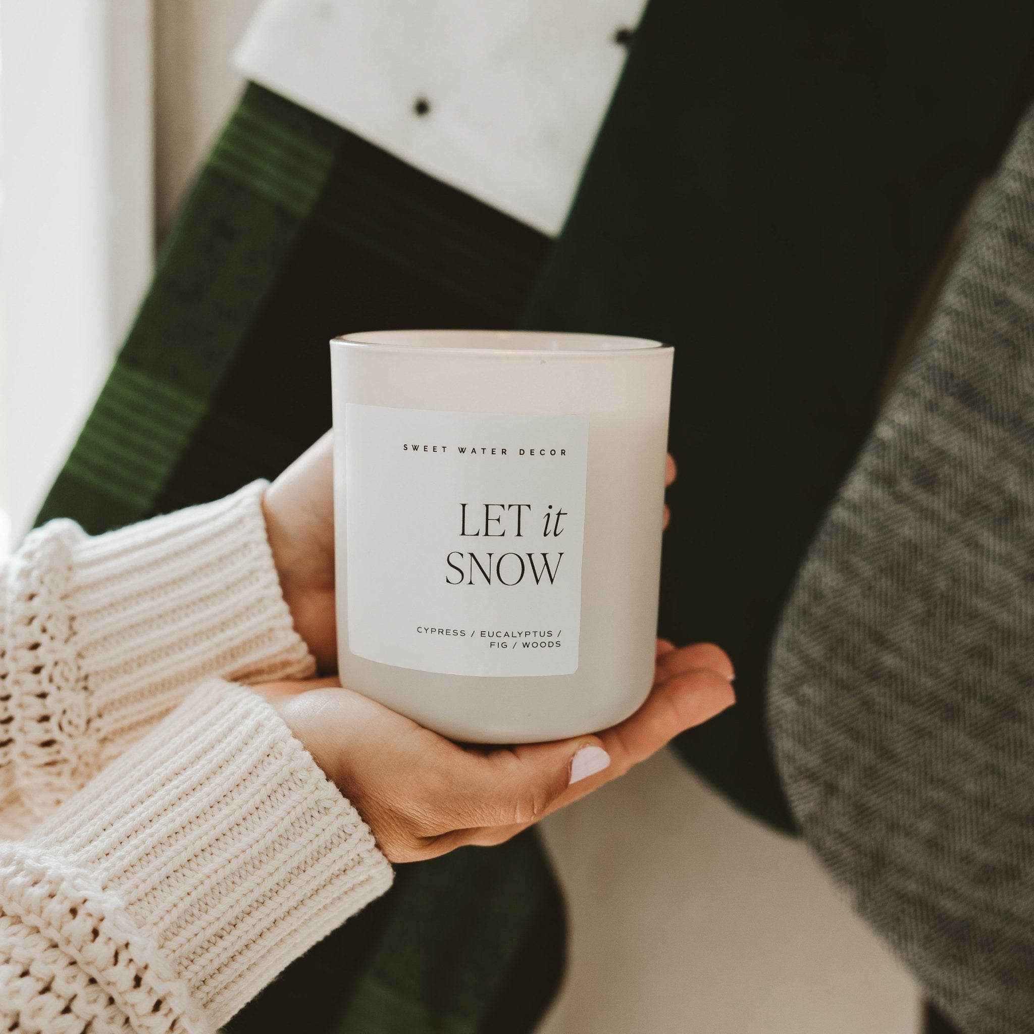 Let It Snow Soy Candle - Tan Matte Jar - 15 oz in - Candles photo