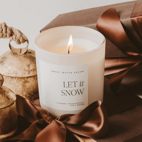 Let It Snow Soy Candle - Tan Matte Jar - 15 oz in - Candles photo